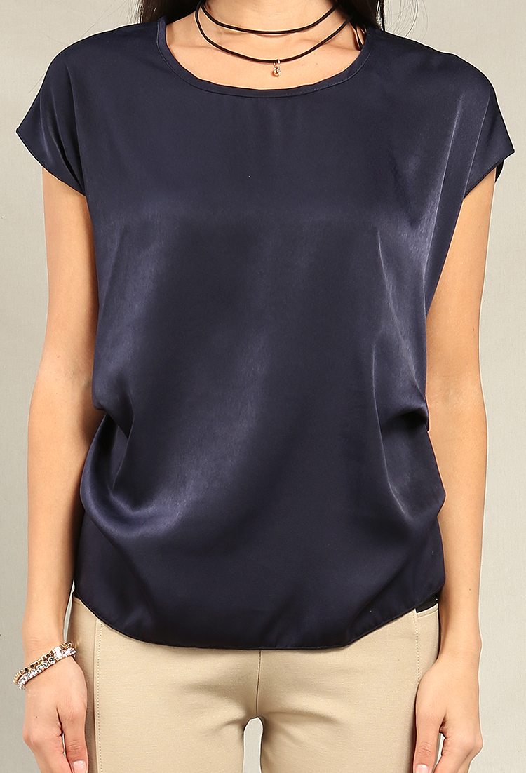Satin Ruched Top W/ Choker 