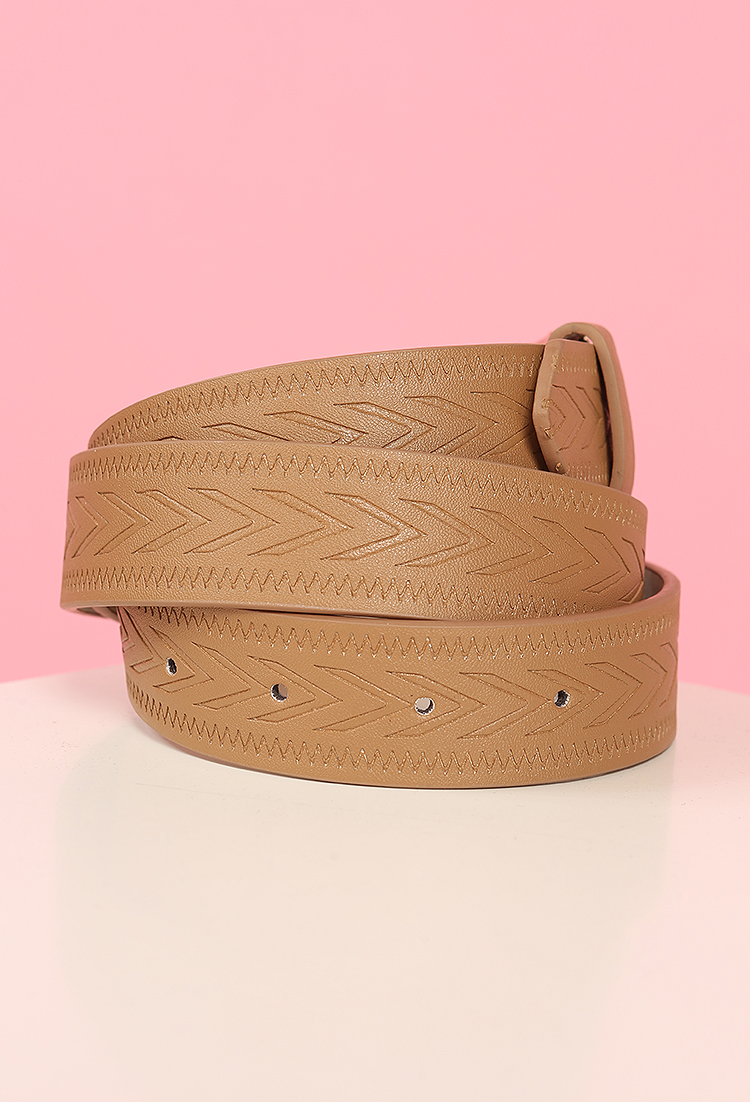 Faux Leather Etched Belt