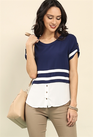 Striped Layer-Effect Top