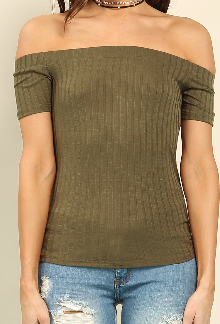 Ribbed Off-The-Shoulder Top
