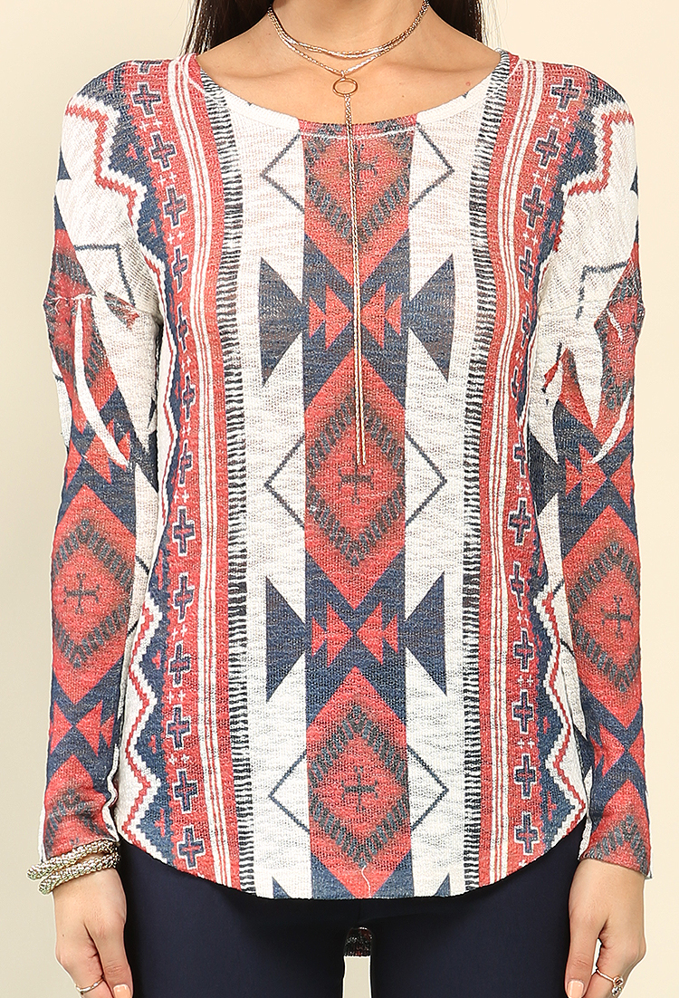 Tribal Pattern Knit Top