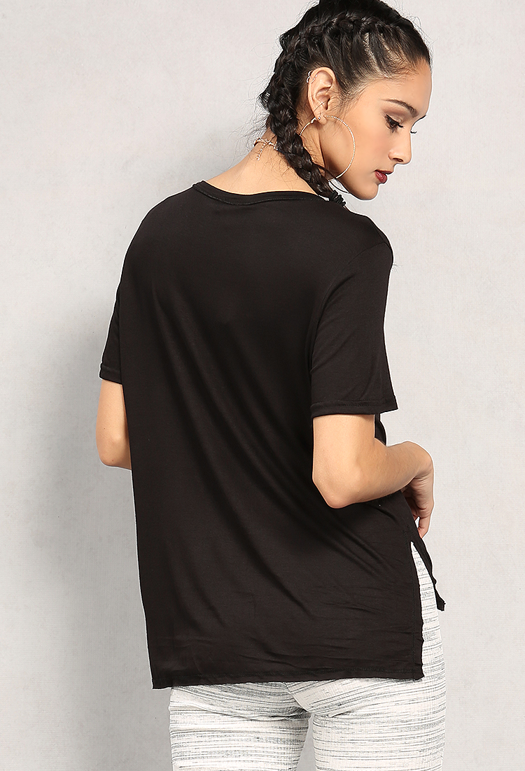 College 75 Graphic Lace-Up Boxy Tee