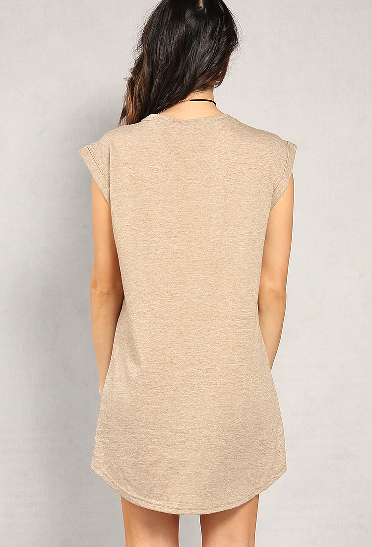 Heathered Lace-Up Longline Top