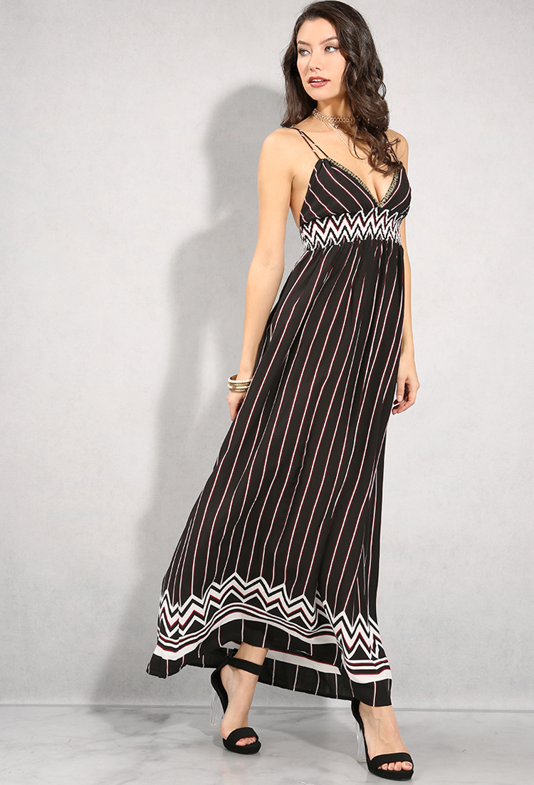 Striped Chevron Maxi Dress