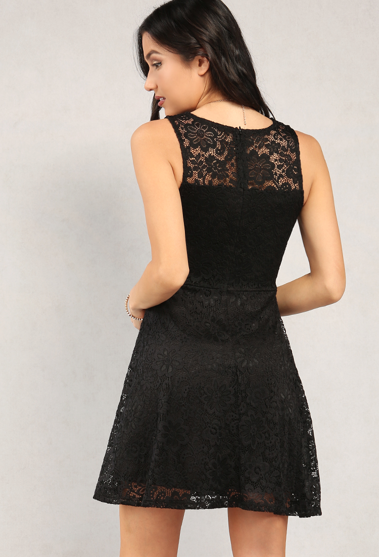 Floral Lace Fit And Flare Dress
