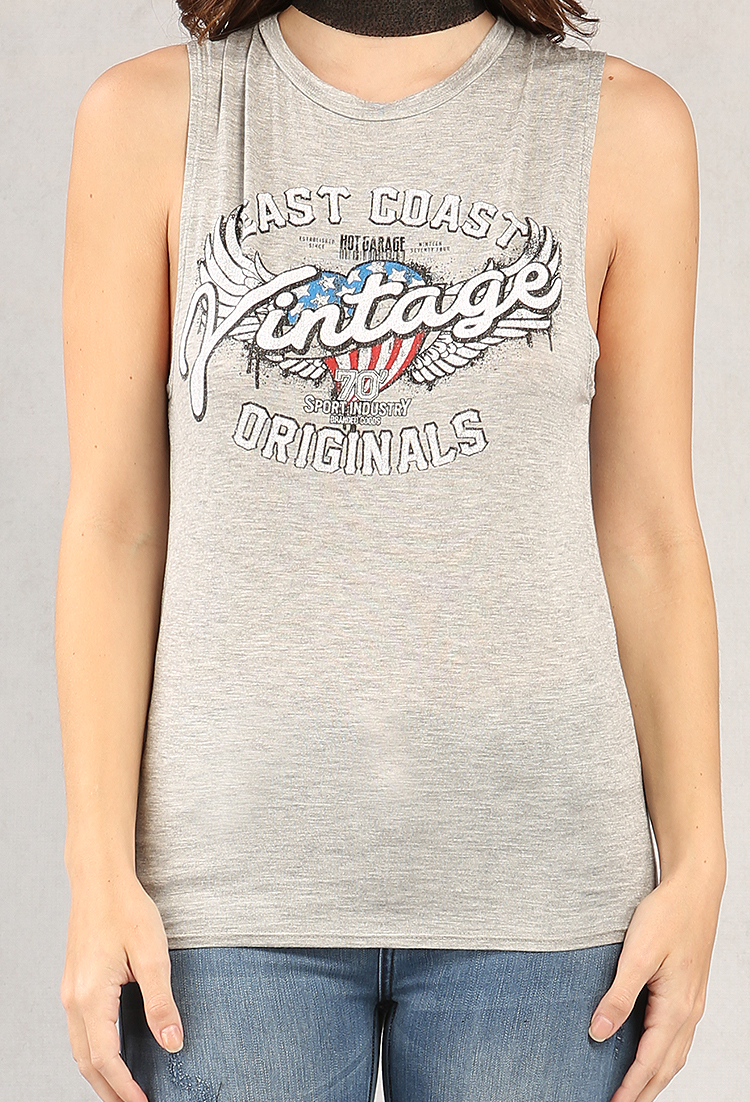 East Coast Vintage Graphic Open-Back Muscle Tee