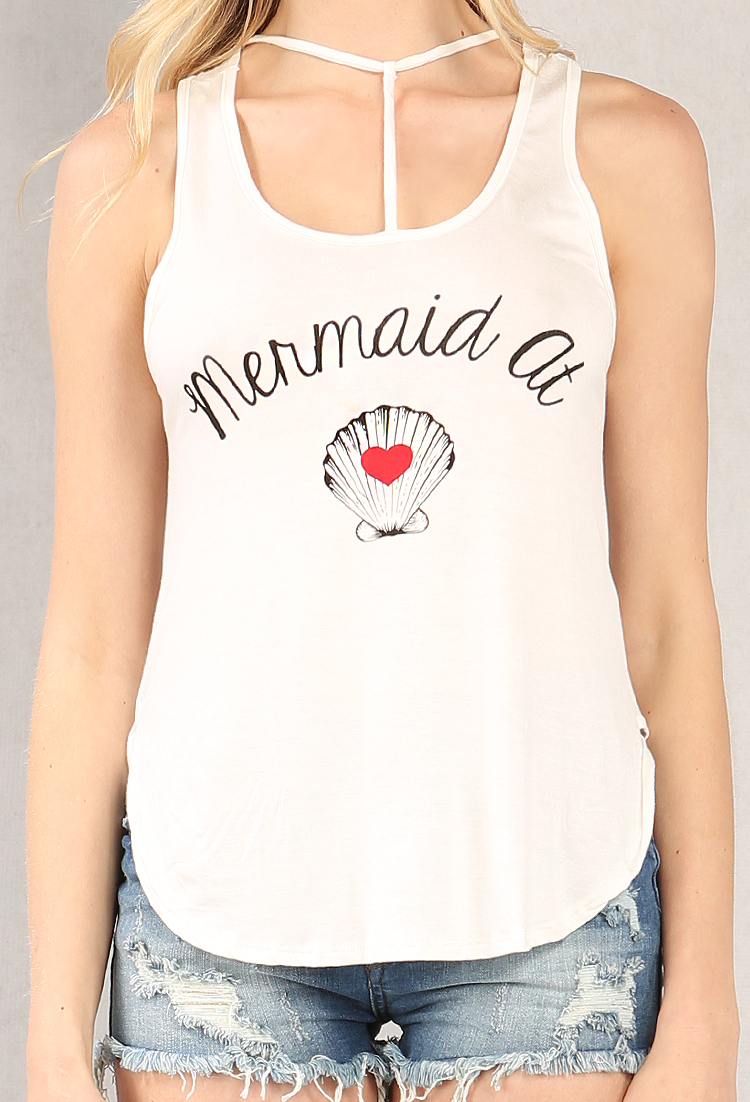 Mermaid At Heart Graphic Strappy Tank 