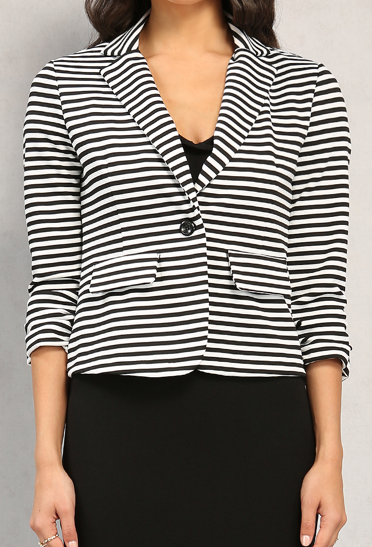 Single-Buttoned Stripe Blazer