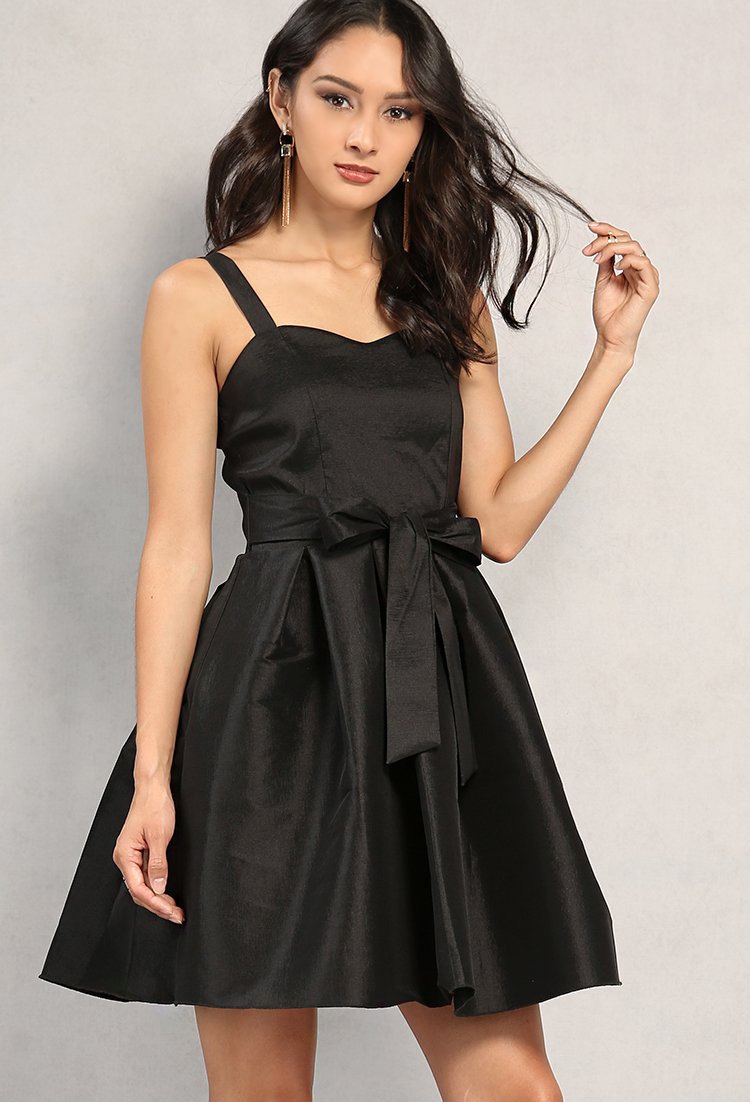 Pleated Fit And Flare Dress