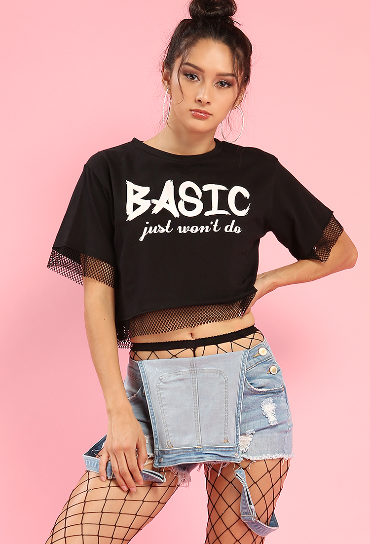 Netted Basic Just Won't Do Graphic Top