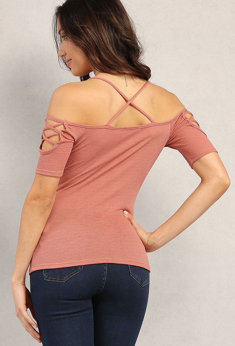Strappy Crisscross Off-The-Shoulder Top