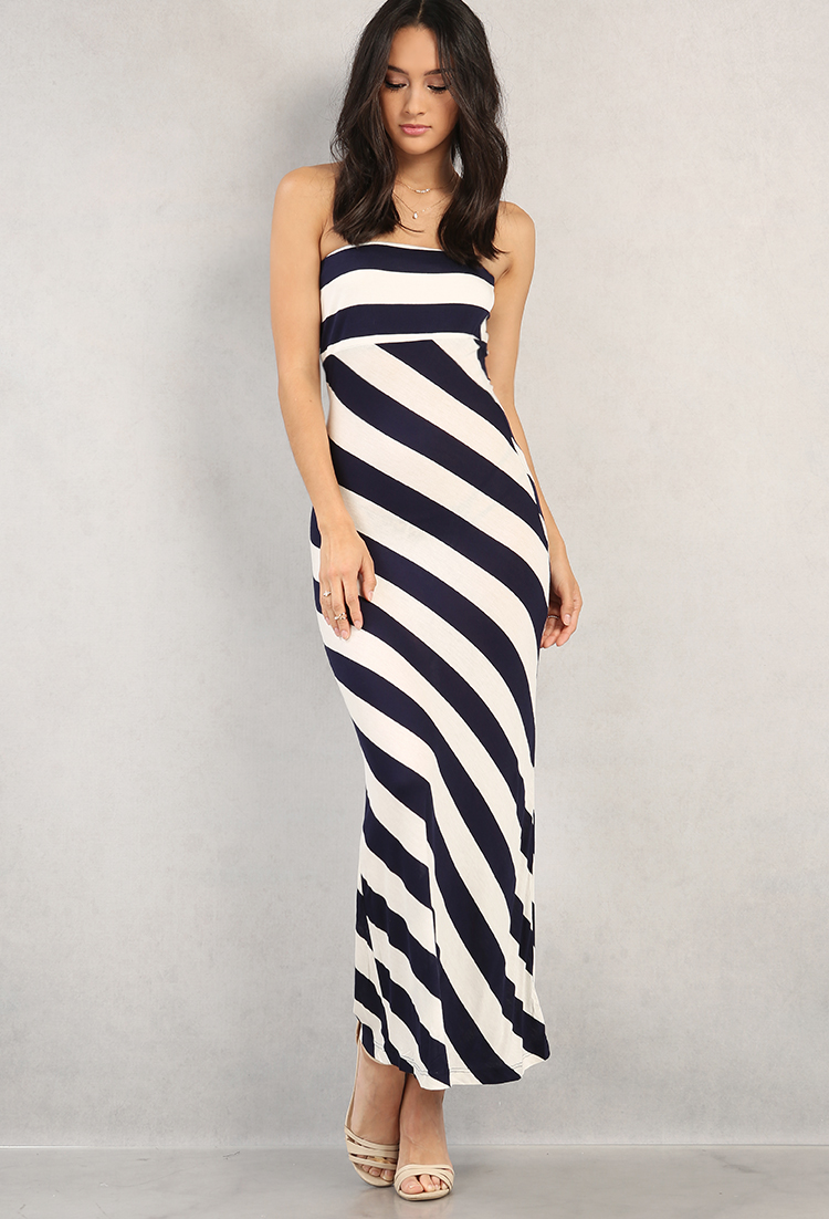 Striped Tube Maxi Dress