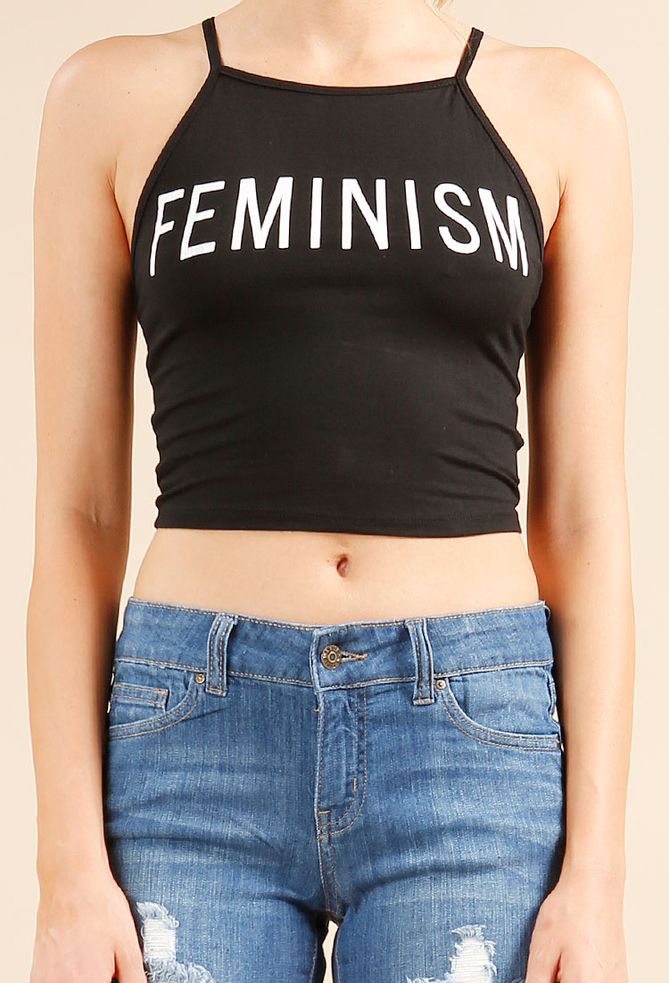Feminism Yes Knit Crop Top 