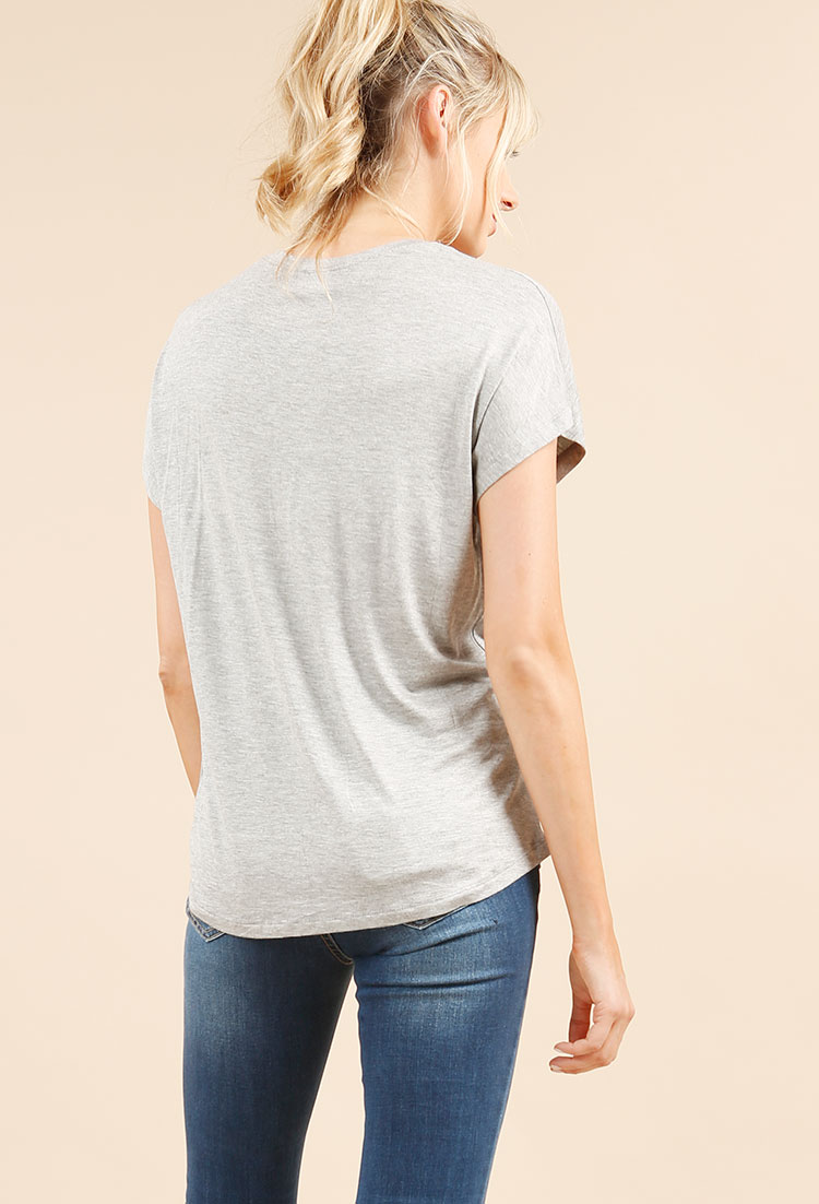 Basic Loose Fit Pocket Accent Top 