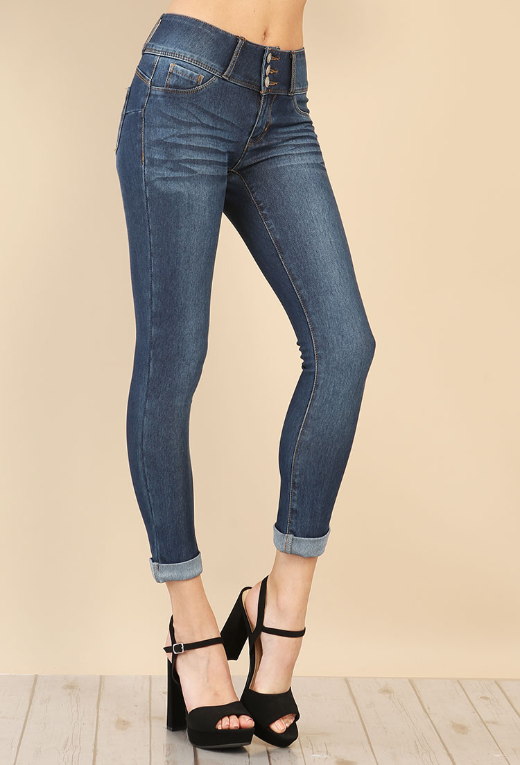 Cuffed Mid-Rise Jeans 