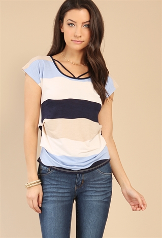 Ruched Striped Top