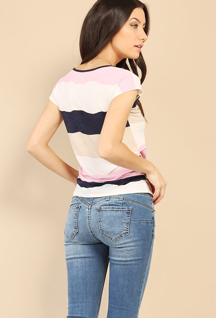 Ruched Striped Top