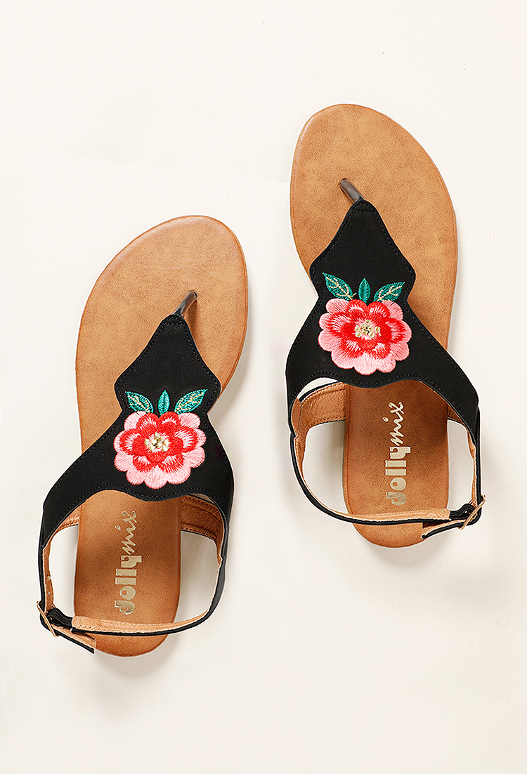 Floral Embroidered Sandals