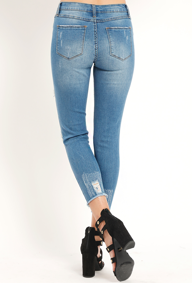 Destroyed High-Rise Skinny Jeans