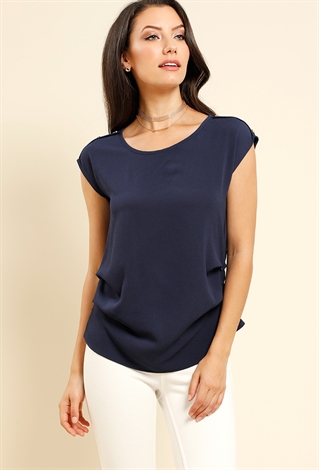 Ruched Button Detail Blouse
