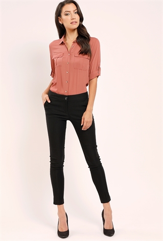 One Button Skinny Dressy Pants