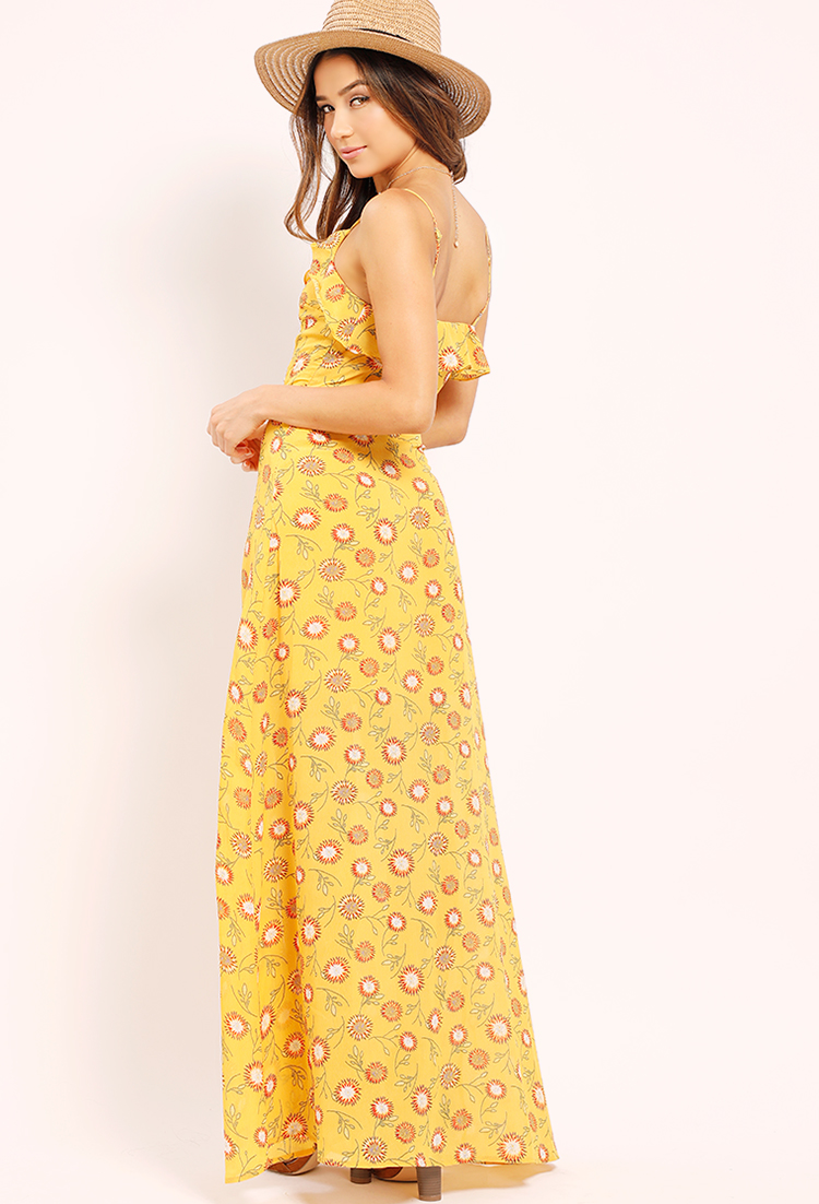 Floral Print Button-Down Maxi Dress