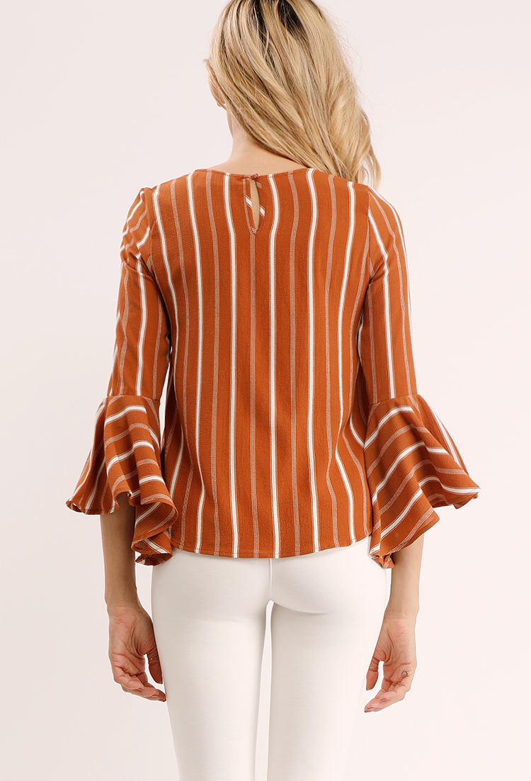 Striped Bell-Sleeve Top
