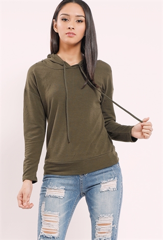 Heathered Elbow-Patch Hoodie