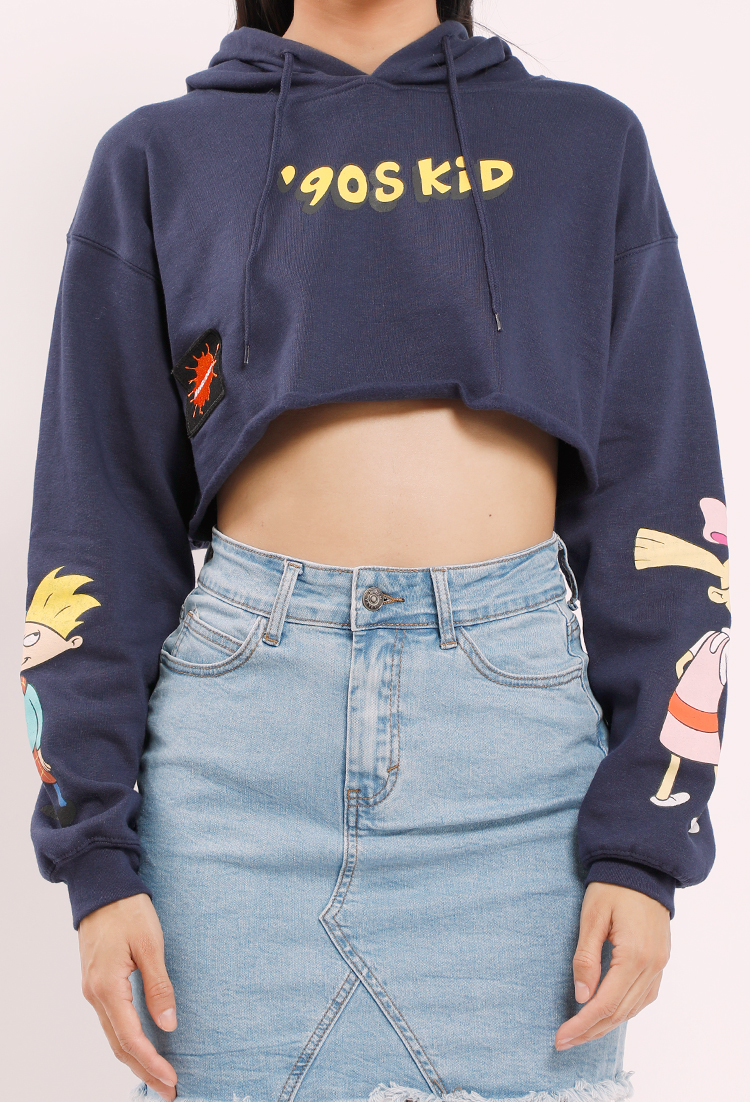 Hey Arnold! Graphic Cropped Hoodie