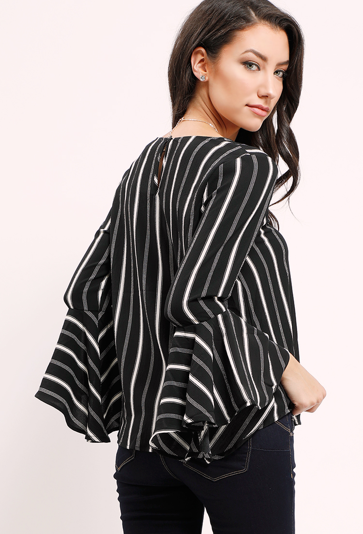 Striped Bell-Sleeve Top