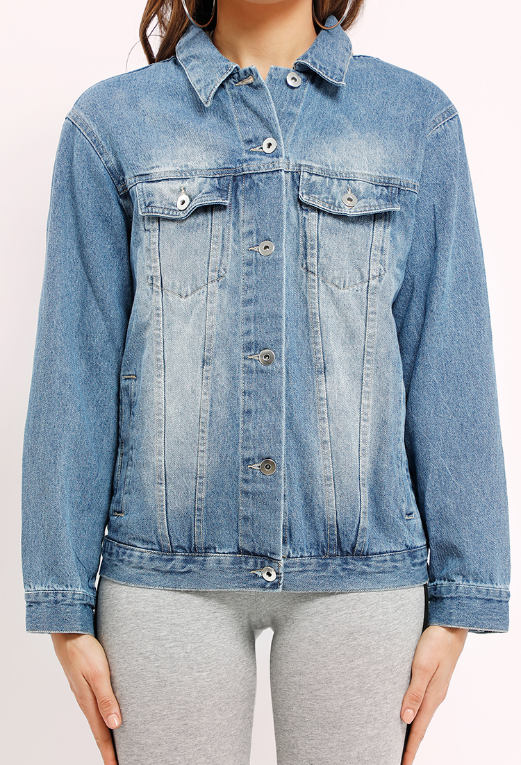 Lace-Up Accented Denim Jacket