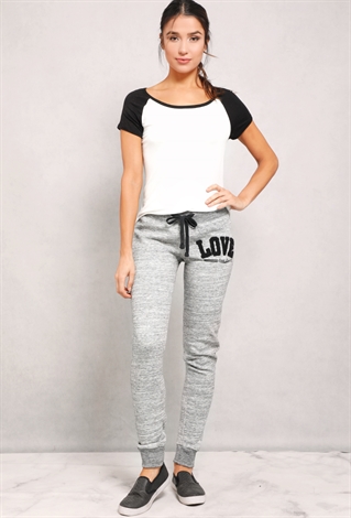 Marled Love Patch Joggers