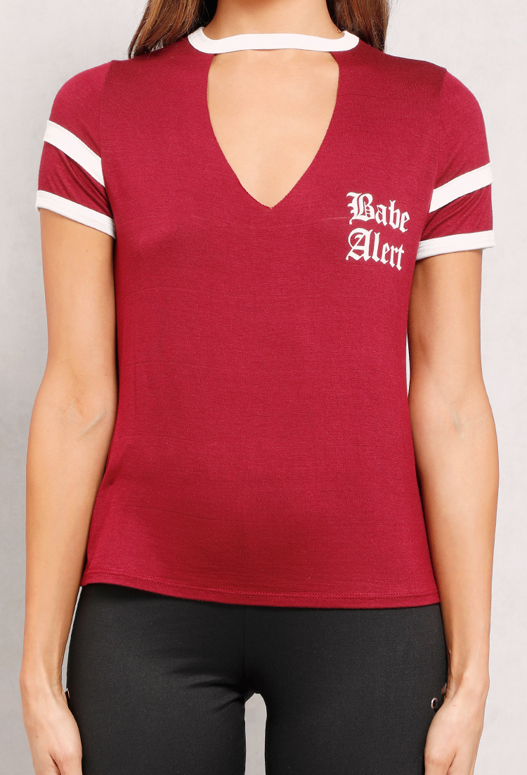 Babe Alert Graphic Cut-Out Tee