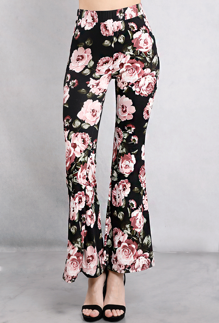 Floral Printed Flare Pants