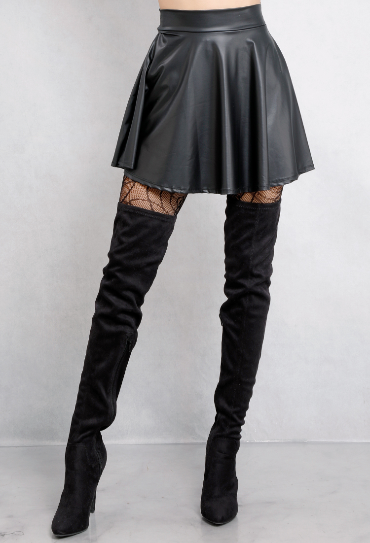 Leatherflared Skirt