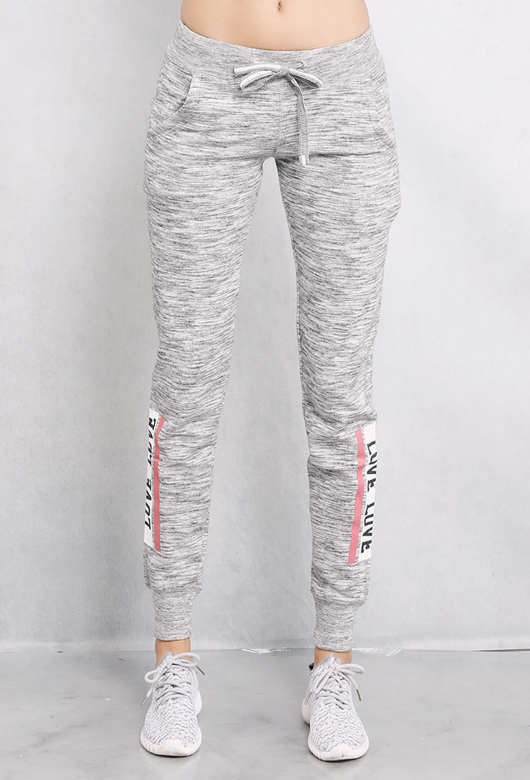 Heathered Love Graphic Joggers