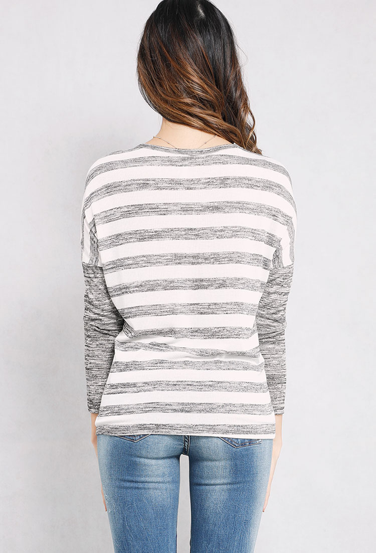 Striped Contrast Sleeve Top