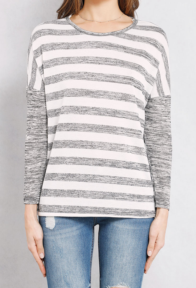 Striped Contrast Sleeve Top