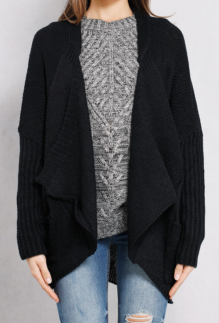 Open-Front Knit Cardigan