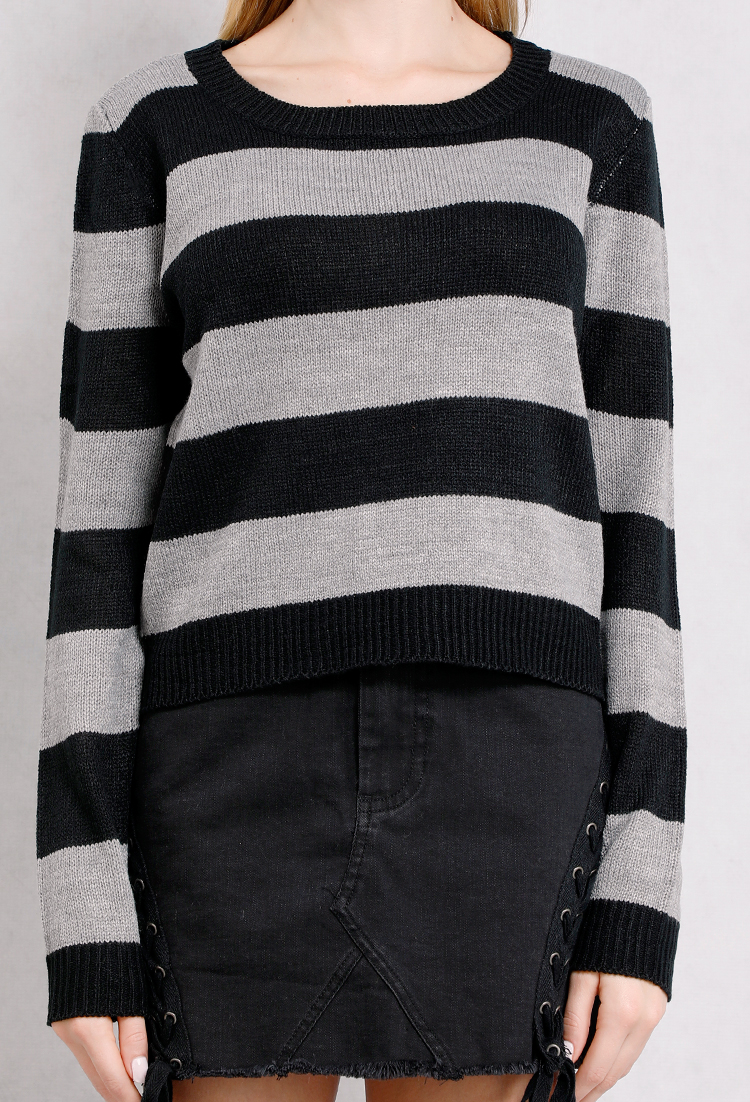 Boxy Striped Knit Sweater
