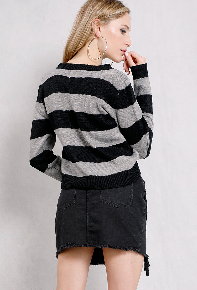 Boxy Striped Knit Sweater
