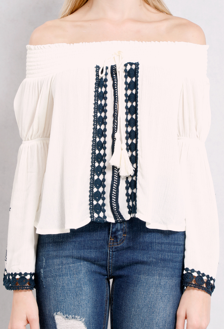 Off-The-Shoulder Embroidered Top