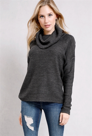 Knit Cowl Neck Sweater
