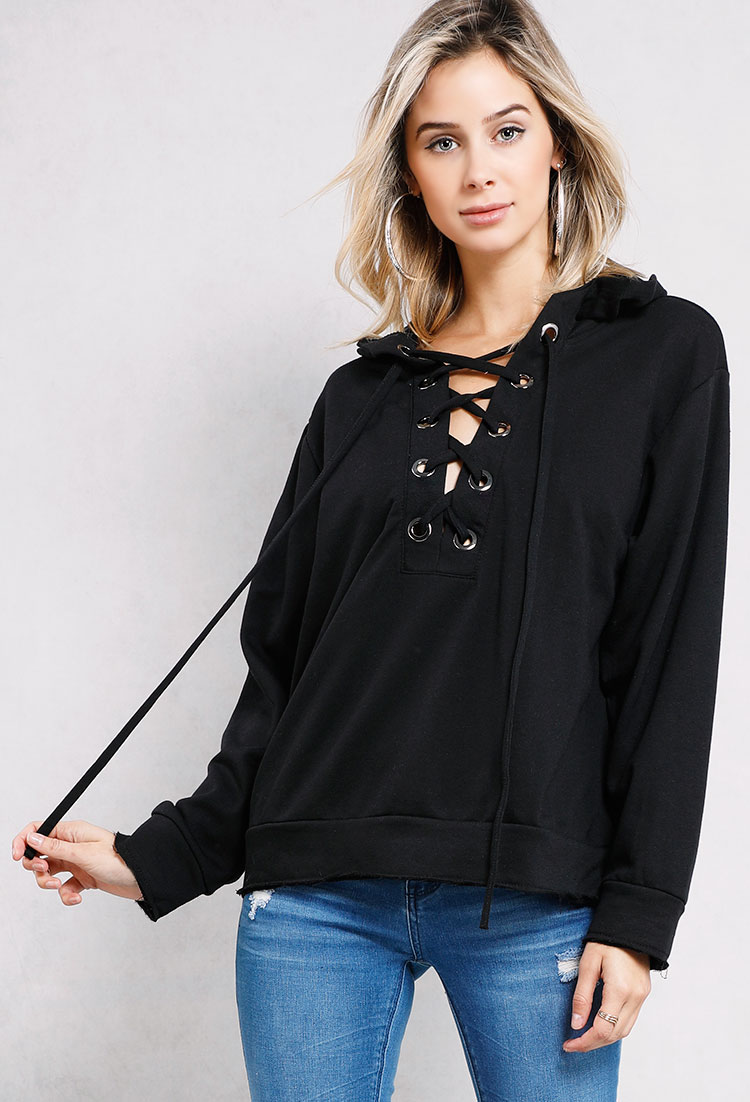 Lace-Up Hoodie