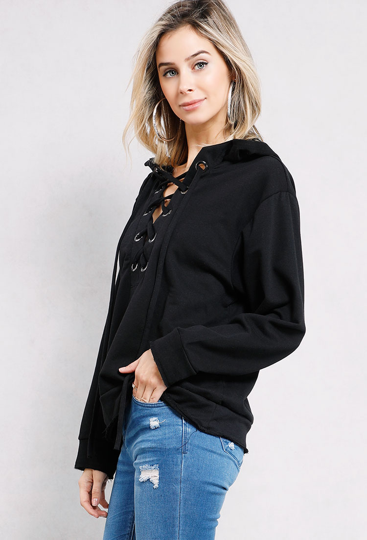 Lace-Up Hoodie