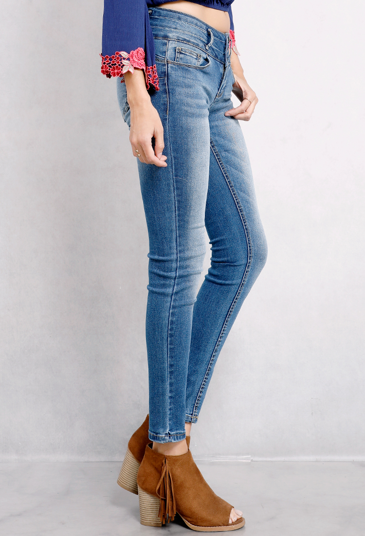 Button-Fly Skinny Jeans