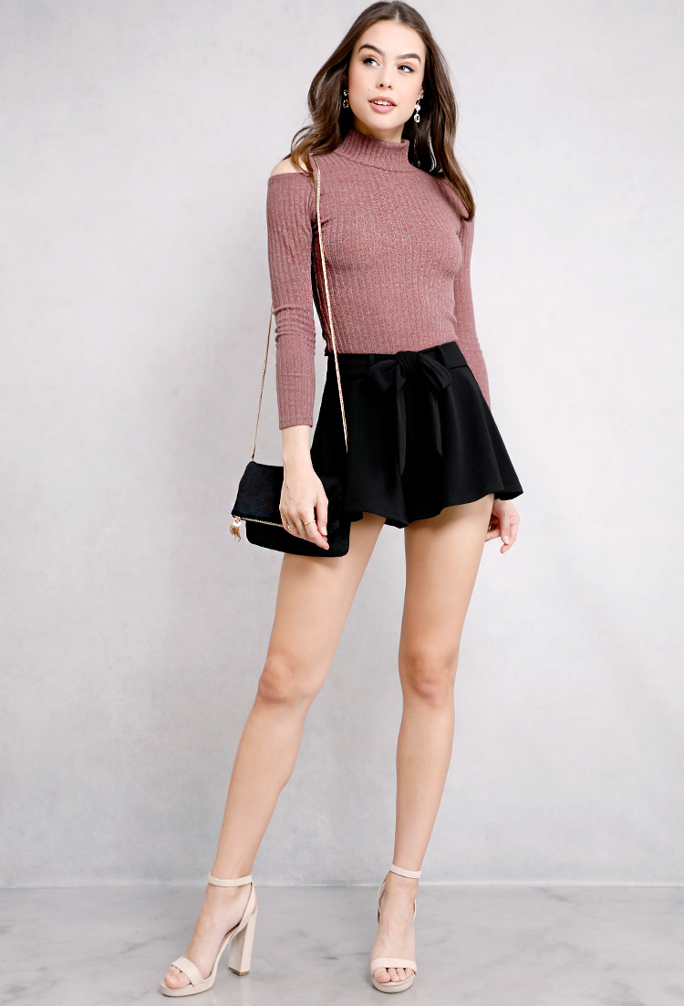 Belted Flounce Shorts
