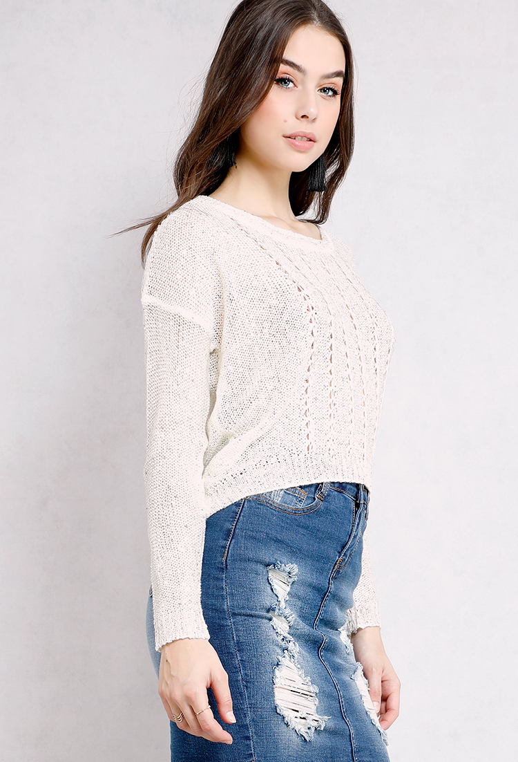 Sequin Open-Knit Sweater