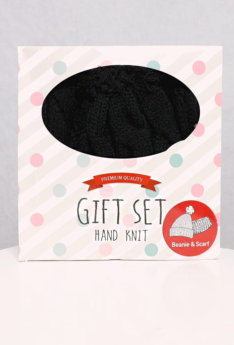 Hand Knit Beanie & Scarf Gift Set