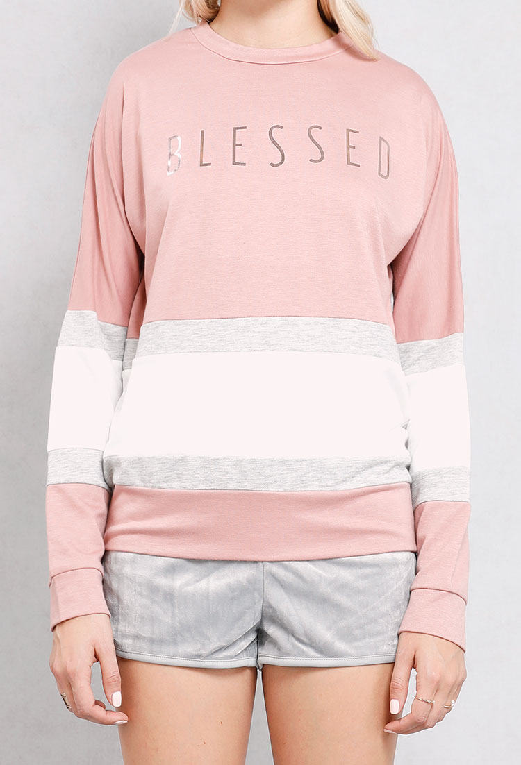 BLESSED Striped Crew Top